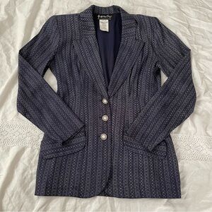 All that Jazz Size 7/8 Suit Jacket Blazer Blue Y2K Vintage